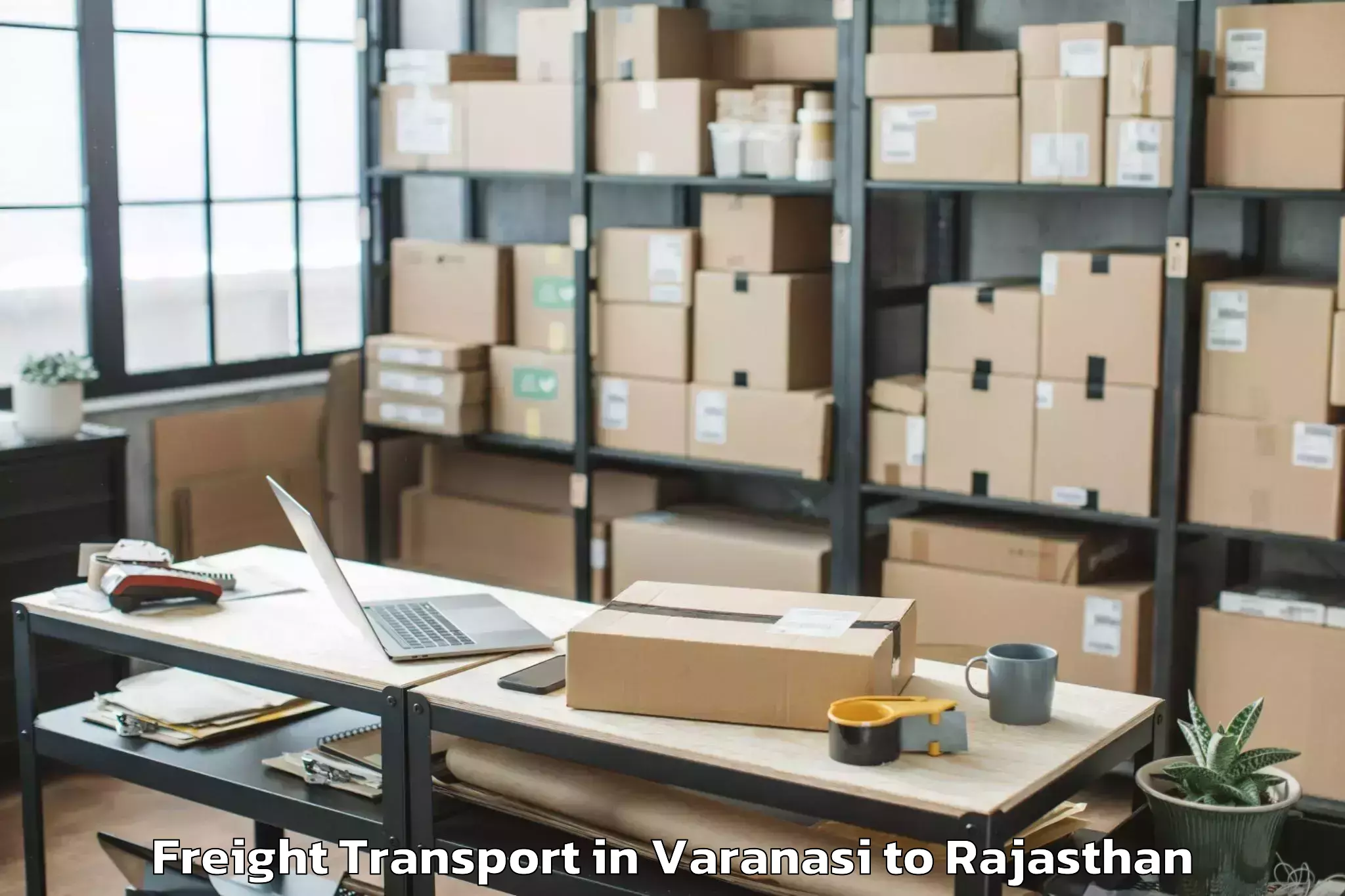 Book Varanasi to Jamwa Ramgarh Freight Transport